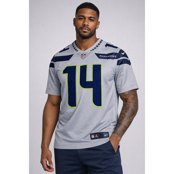 Nike Other - Seattle Seahawks #14 Metcalf Nike On Field Dri-Fit Jersey Men's Medium Gray